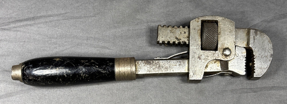 Vintage Stillson 10'' Pipe Wrench - Wood Handle