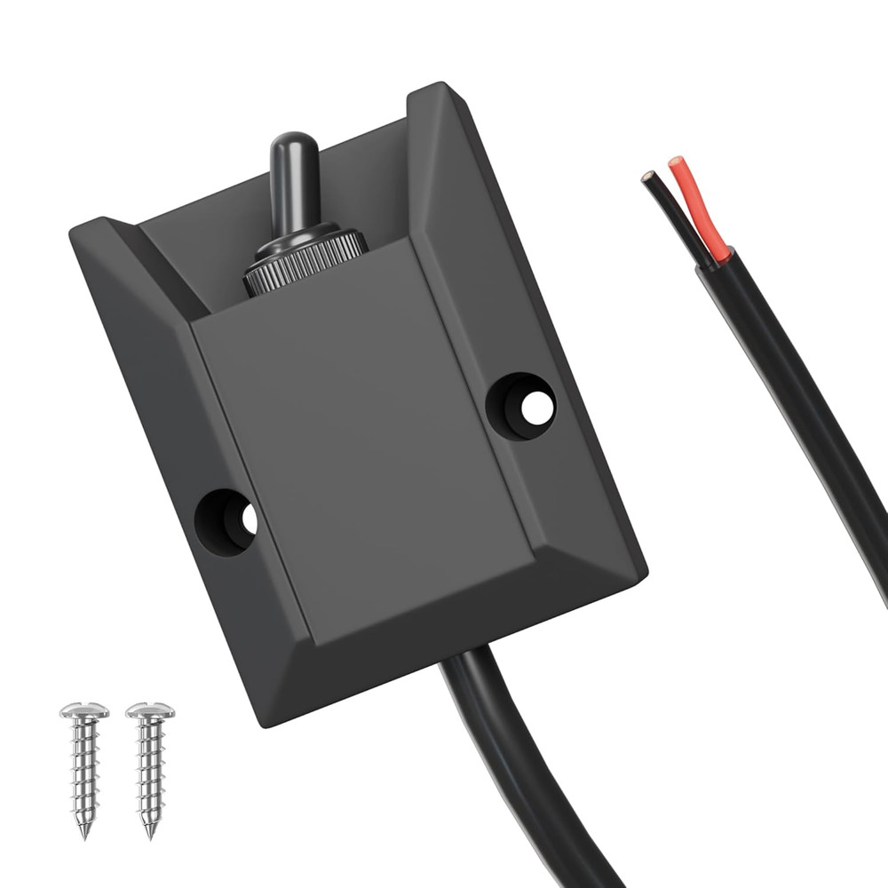 Wired Toggle Switch 12V 30A Heavy Duty Waterproof Toggle Switch SPST ON/Off 2 Pi