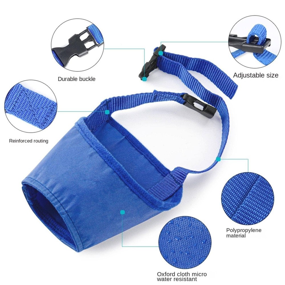Dog Muzzle Soft and Breathable Prevents Barking, Chewing Blue(1-4#)