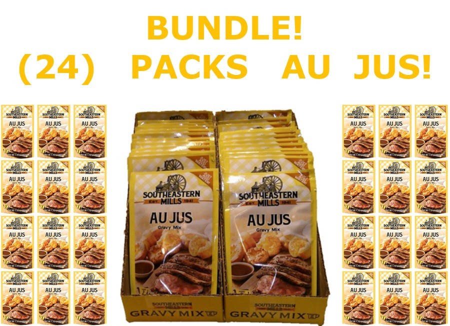 BUNDLE! (24) Southeastern Mills Au Jus Gravy Mix Packets - FREE Ship!