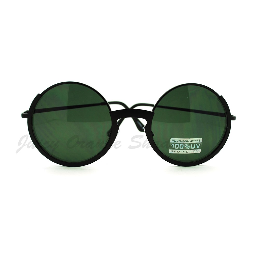 Open Top Half Circle Round Sunglasses Metal Frame Spring Hinge