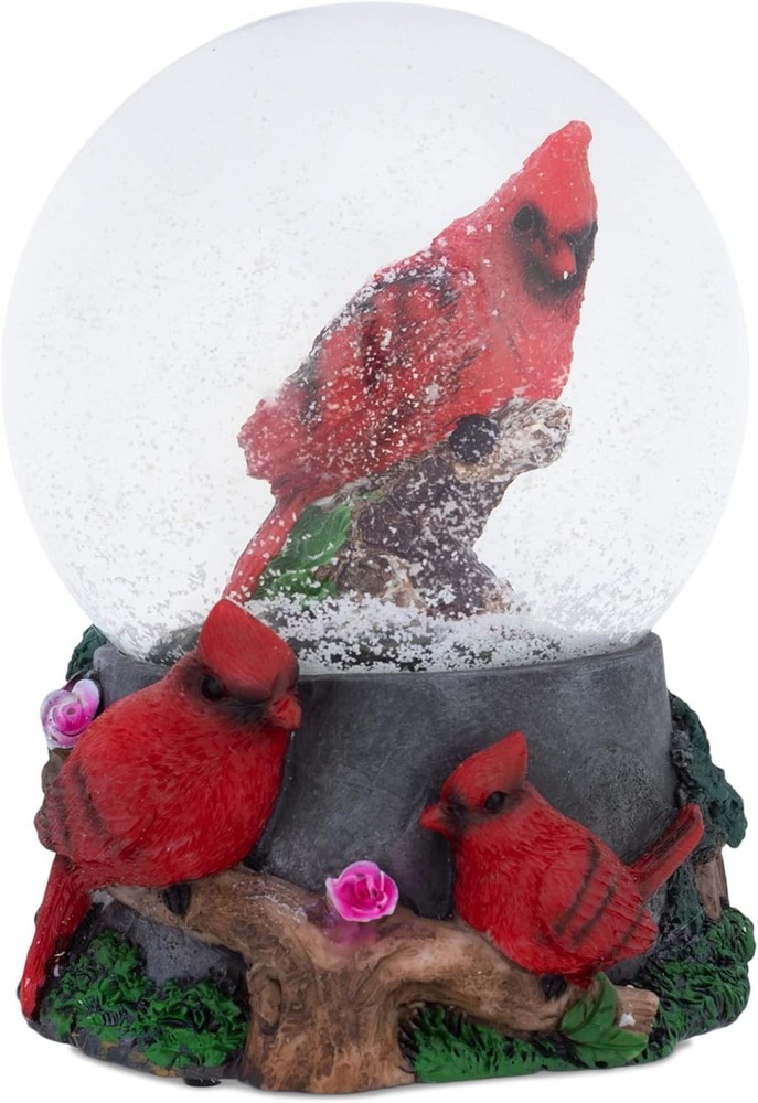 Spring Blossom Cardinal Musical Snow Globe