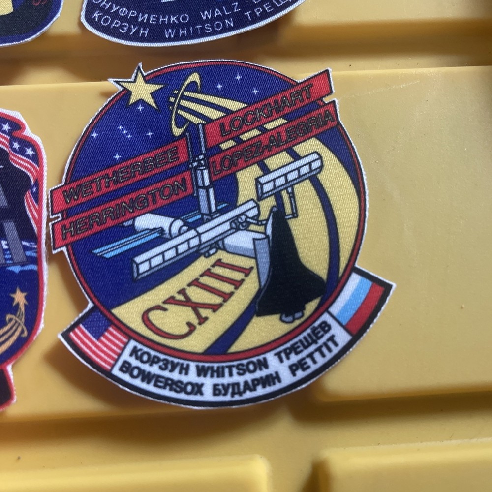 NASA space shuttle mission patches Printed Fabric