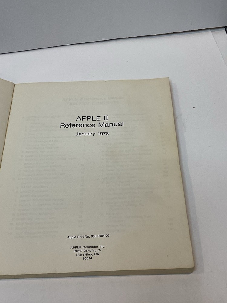 Apple II Reference Manual January 1978 Red Book OEM