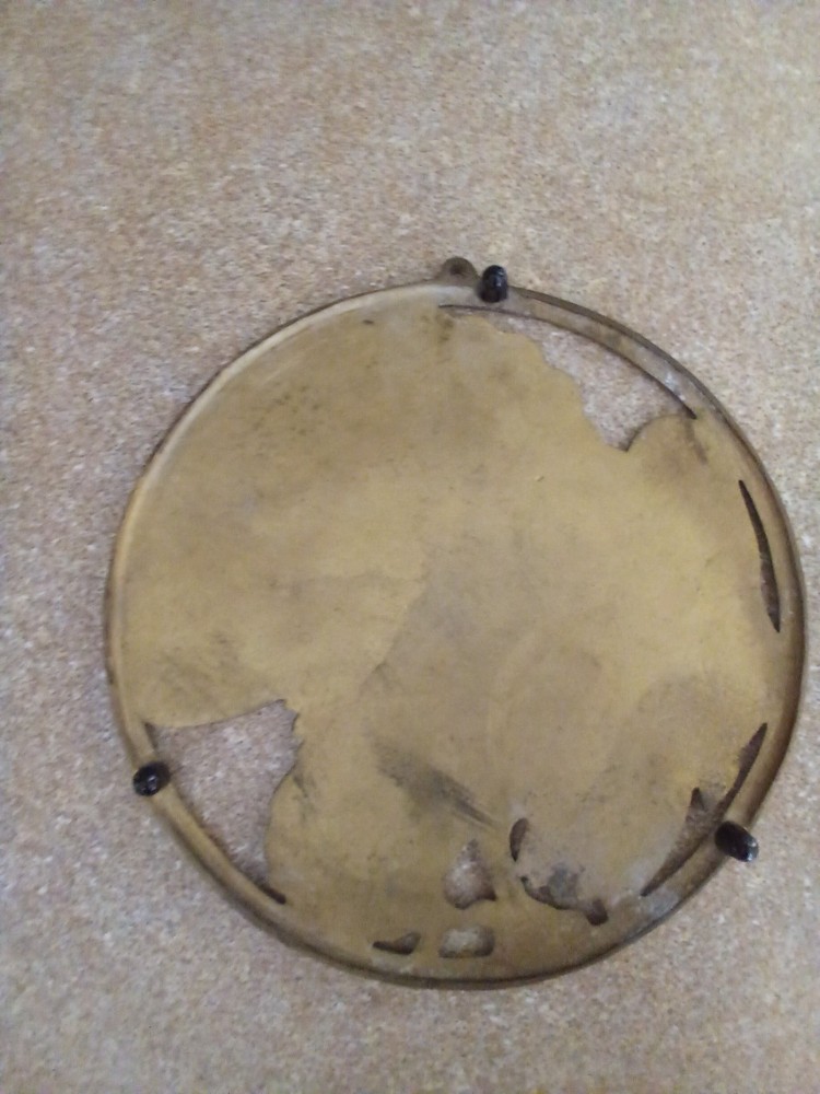 Brass Turkey Trivet, 7 1/4 inches diameter, solid brass