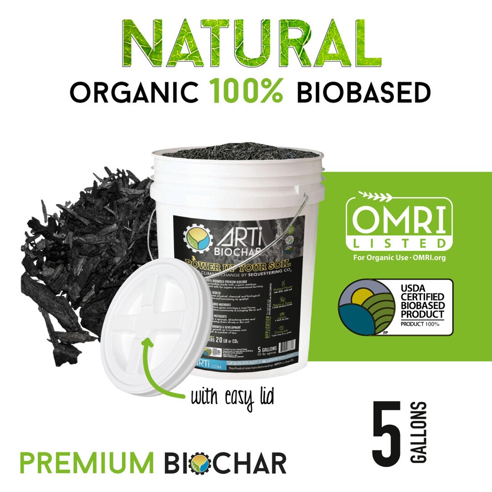ARTi Biochar Granular Particles - 5 gallons pail