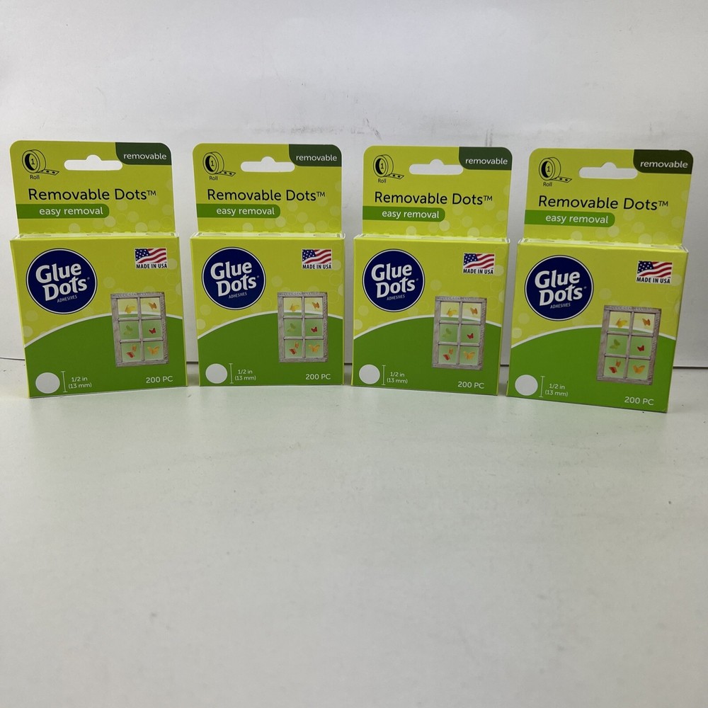 4 Pack Removable Glue Dots 200 Each -  800 Total