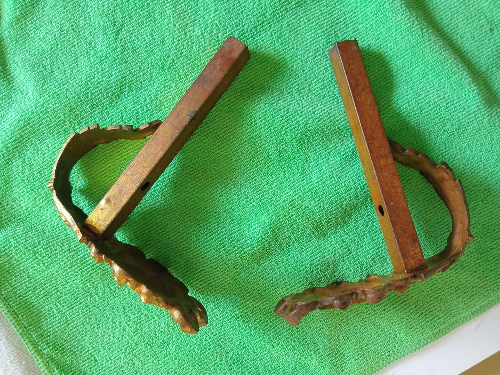 Antique Rococo style gilded Bronze Curtain Tiebacks