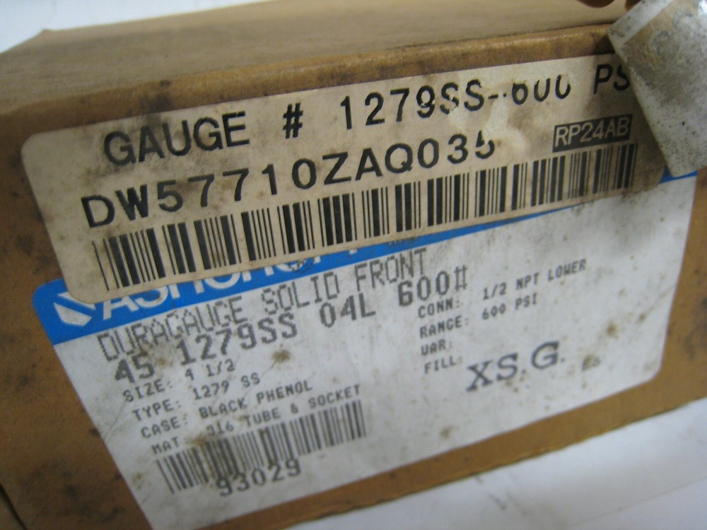 Ashcroft 1279ss-600 Pressure Gauge