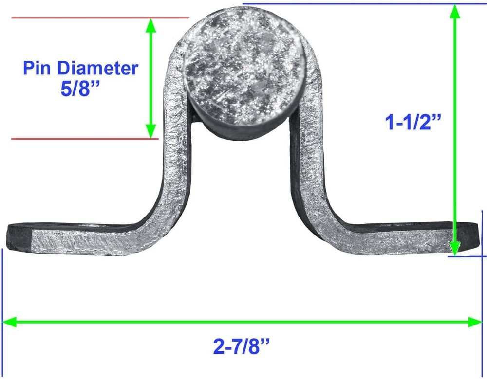 Galvanized Steel Chain Link Gate Hinge - 2 Pack