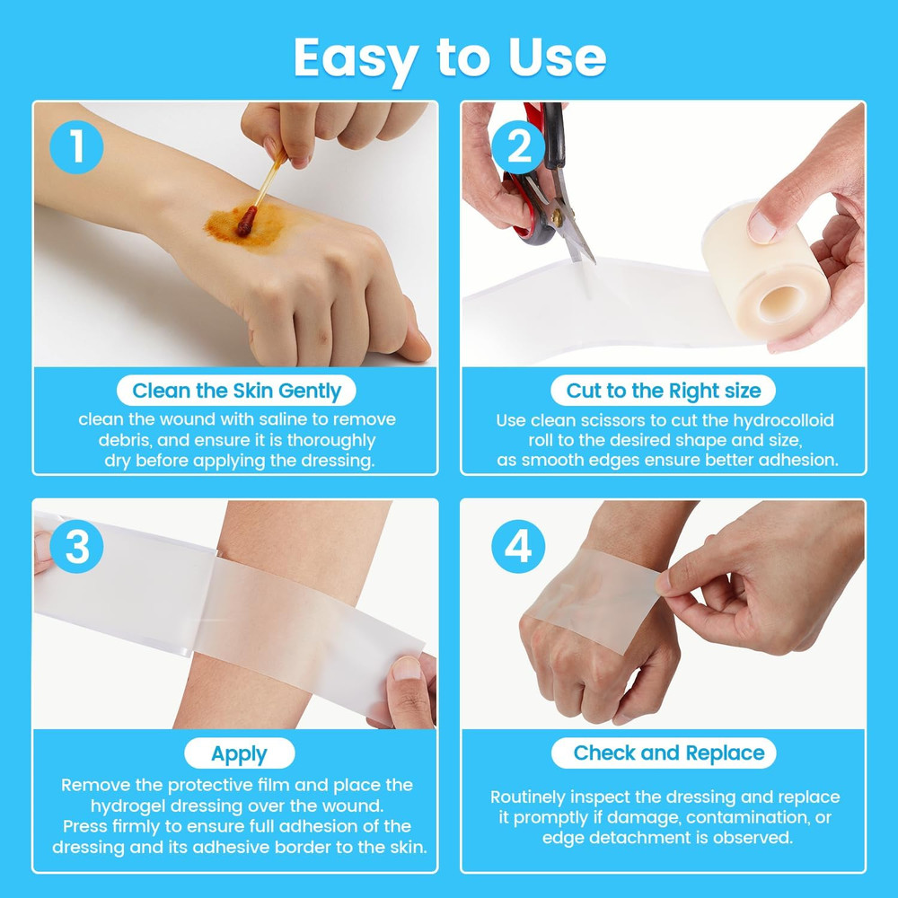 Hydrocolloid Bandage Roll, 2" x 12FT - Advanced Wound Care Solution
