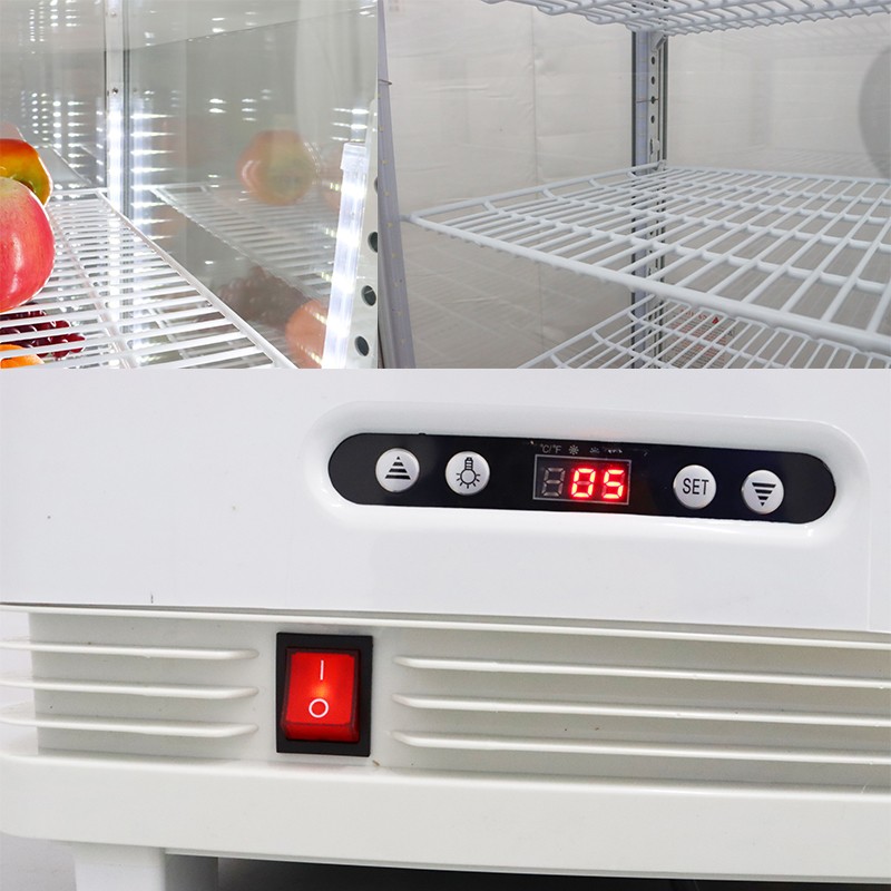 Open Box! 110V Cake Display Case Vertical Bakery Showcase Interior LED Lighting