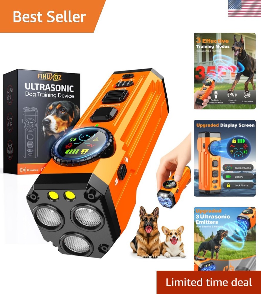 Upgraded 3X Bark Deterrent Device with Smart Display & Rechargeable Battery