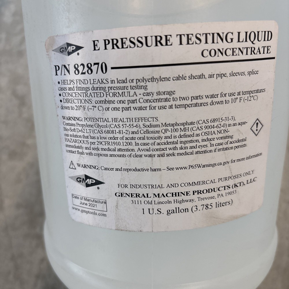 GMP 82870 E Pressure Testing Liquid 1 Gal