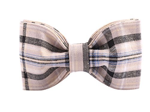 Dog and Cat Collar with Bowtie Grid Collar Plastic Buckle Light Adjustable Co...