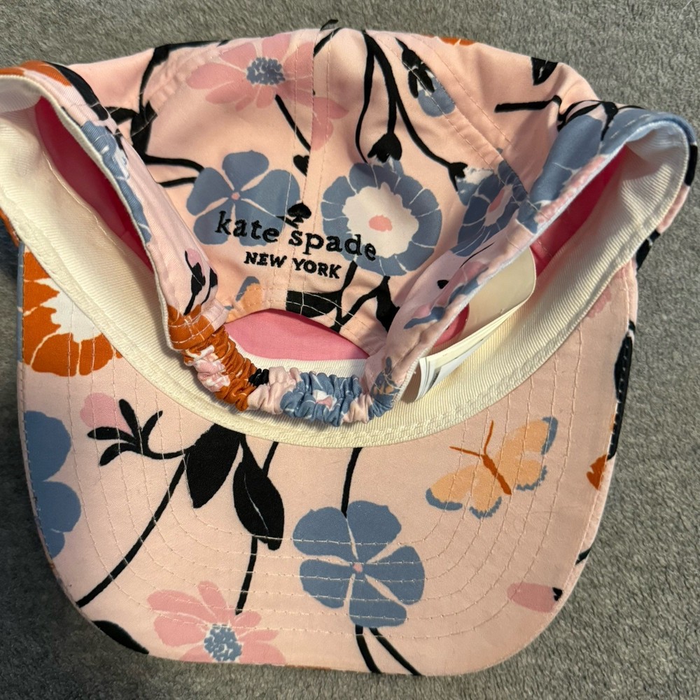 Kate Spade Hat Floral Printed Pink Multicolor One Size Cap Spring Summer