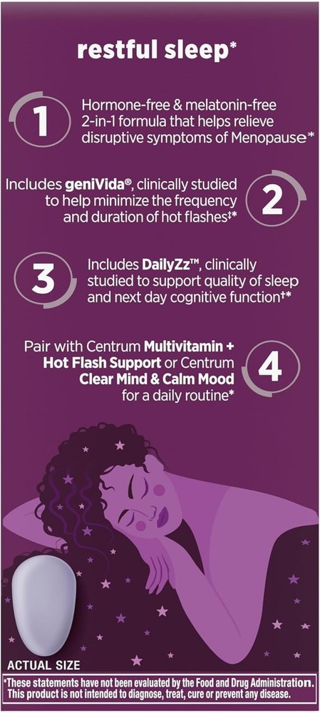 2 Pack Centrum Menopause Support Restful Sleep Supplement 28 tablets each 4/26