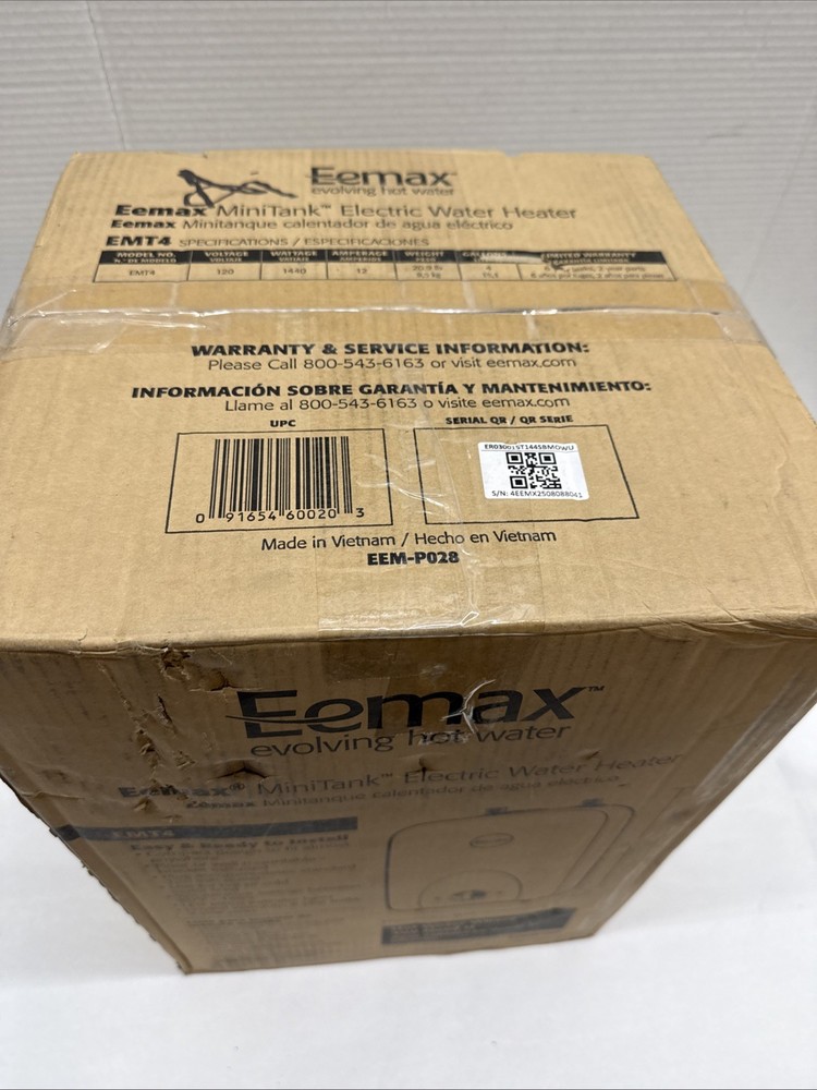 Eemax EMT4 4.0 Gallon Mini Electric Water Heater