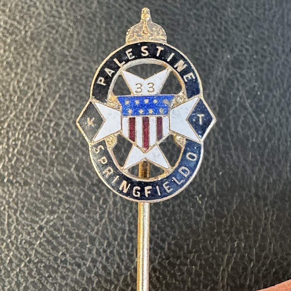Knights Templar Palestine Ohio Commandery # 33 Enameled Stickpin
