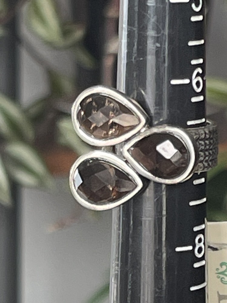 Barse Silver 925 Smoky Quartz Ring Size 6.75