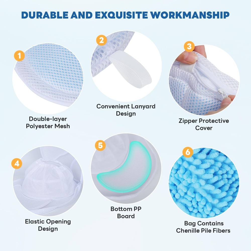 ThreeHome Upgraded 1 Count (Pack of 1), White - 1 Pack with Mesh & Chenille