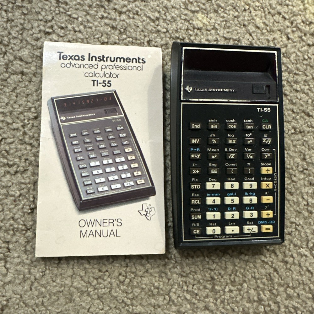 Texas Instruments TI-55 Advanced Pro Programmable Calculator Vintage 70s Tech