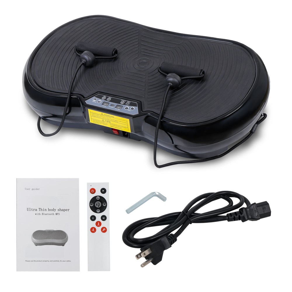 Durable ABS Shell Vibration Plate Machine Home Workouts Transforming, Black
