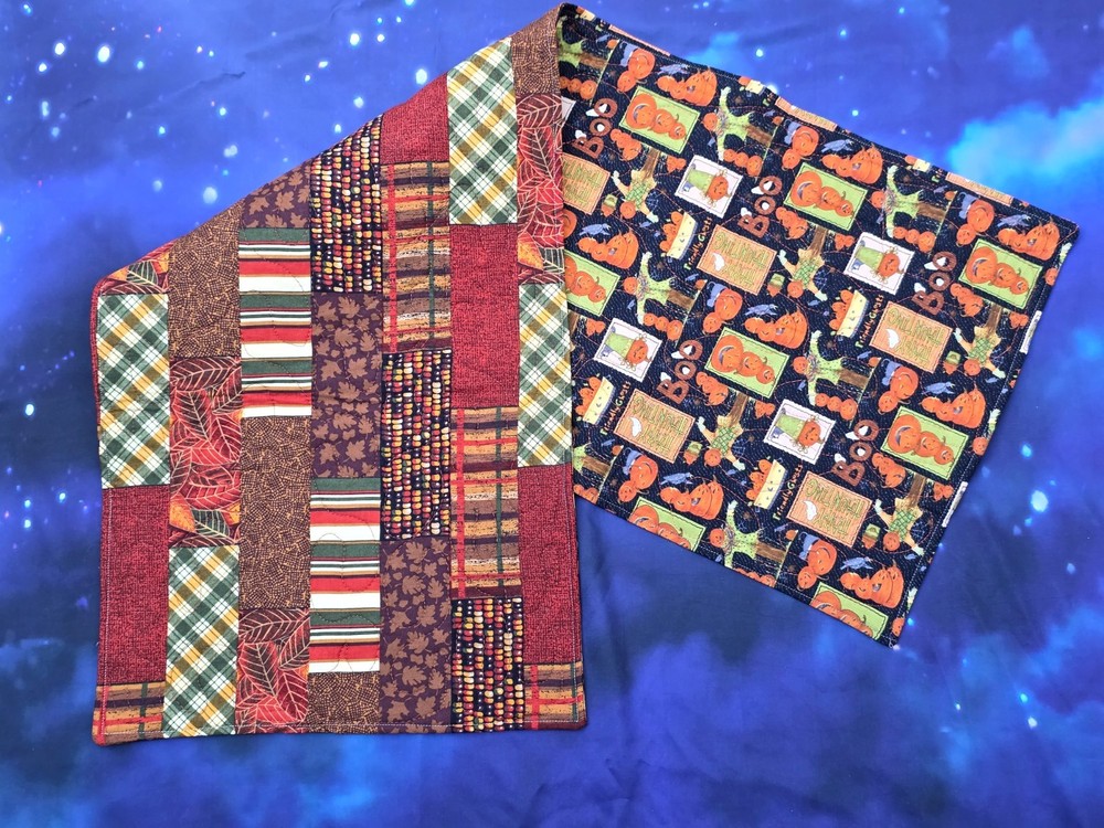 Handmade Quilted Table Runner Thanksgiving Fall Autumn Patchwork corn HALLOWEEN