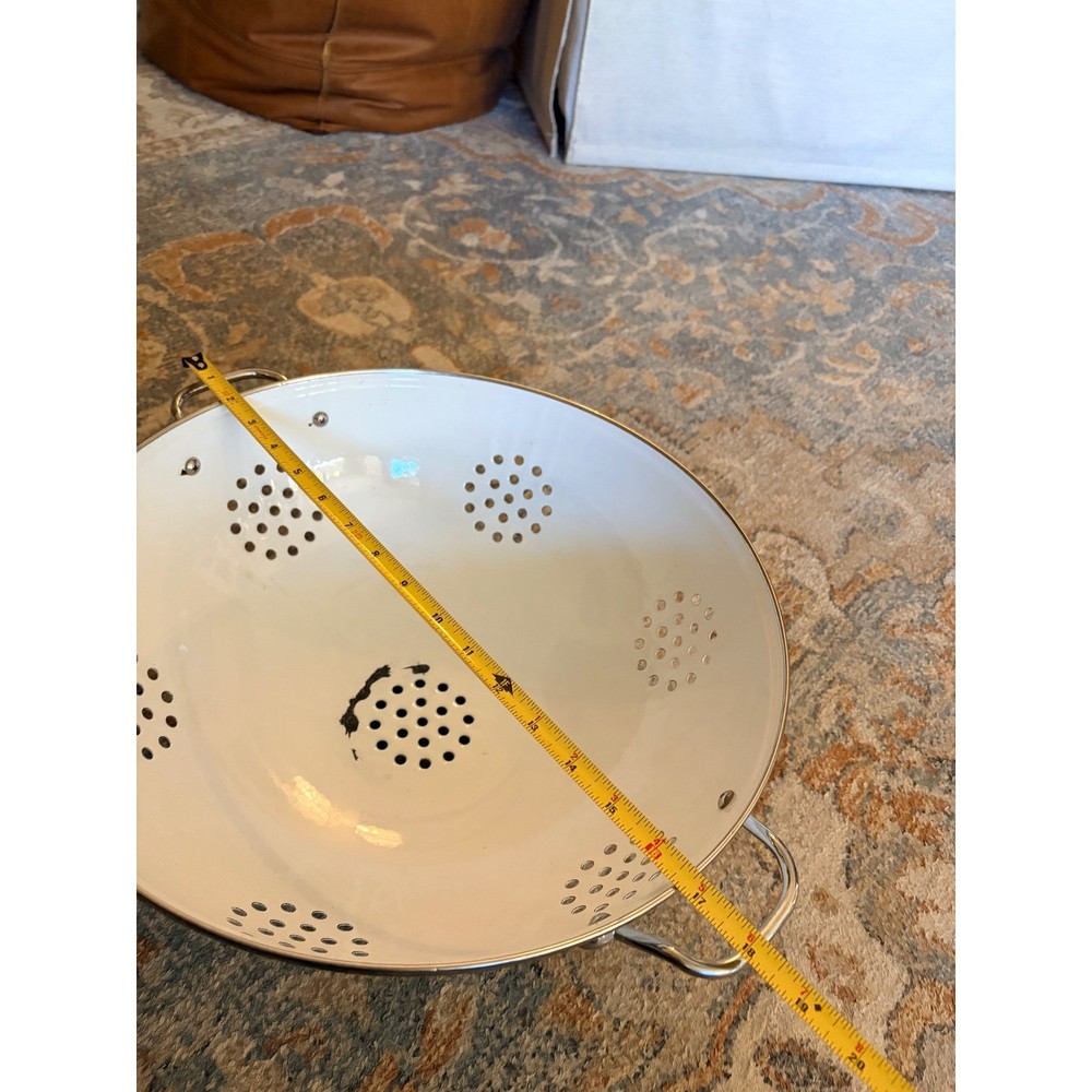 XL 15" Enamel Colander Strainer