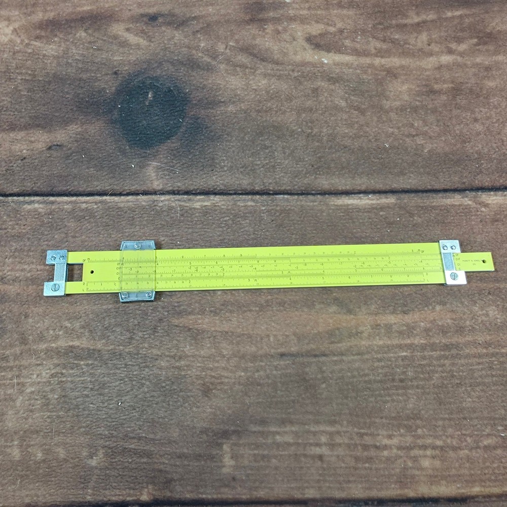 Pickett Slide Rule 1010-ES Yellow Excellent Vintage Math Engineering Tool Case