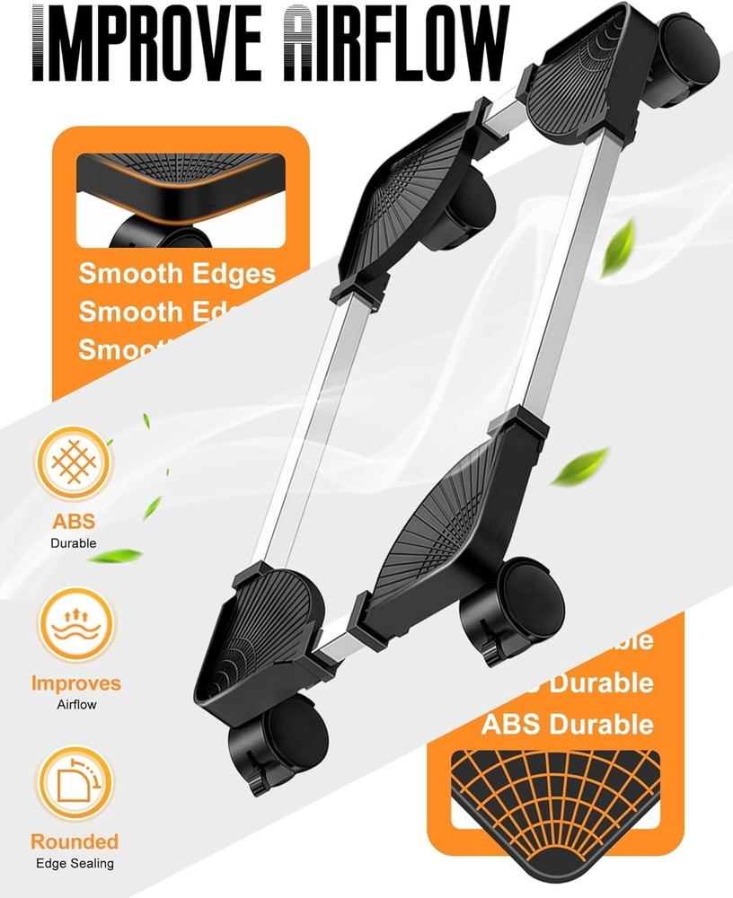 Computer Tower Stand, Adjustable Mobile CPU Stand with Rolling Caster...