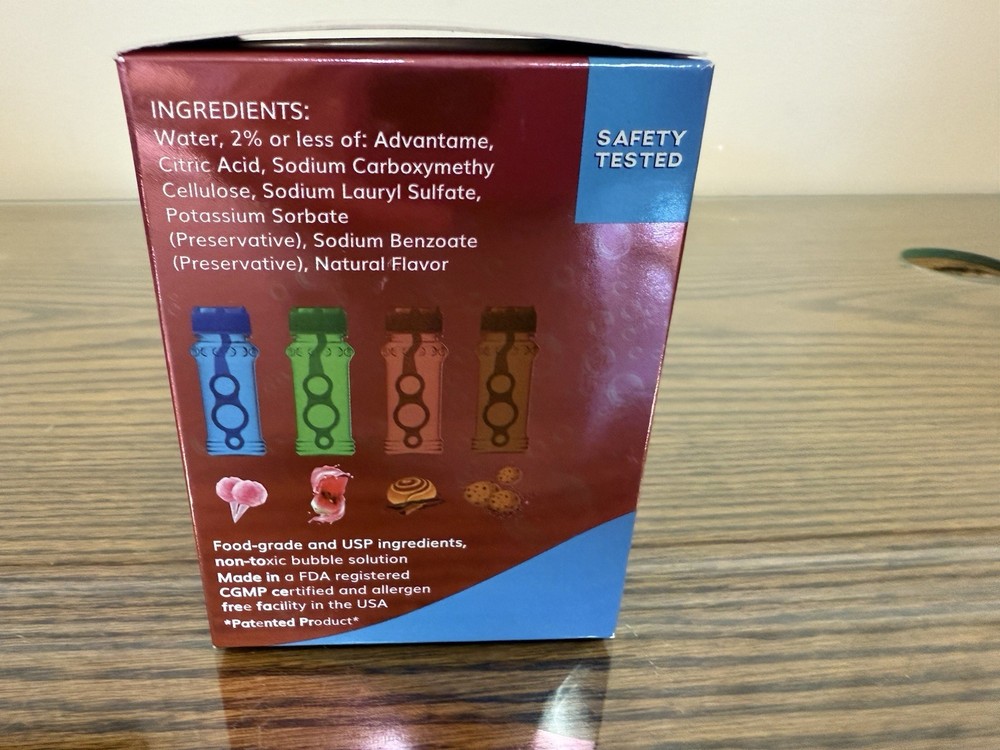 Bubble Lick 4 Variety Pack flavored Edible Bubbles 4 Fun Flavors