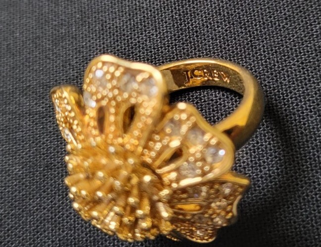 J Crew Brass Crystal Ring