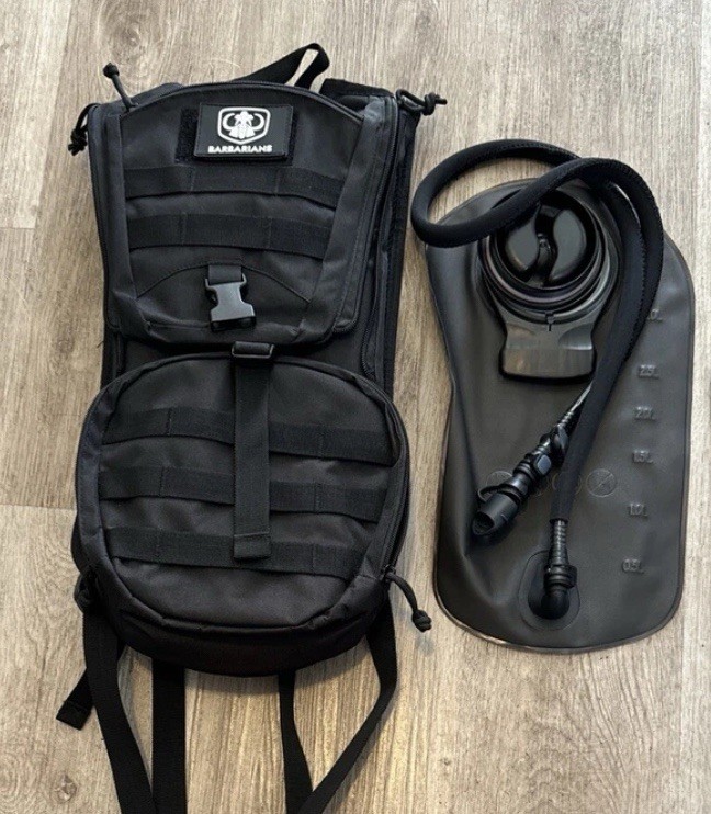 NEW Barbarians Tactical Hydration Pack Water Backpack 3L Bladder Lite Black