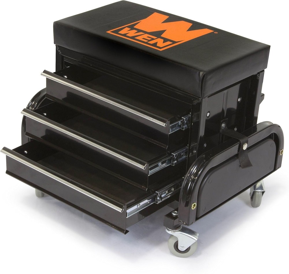 350-Pound Capacity Garage Glider Rolling Tool Chest Seat