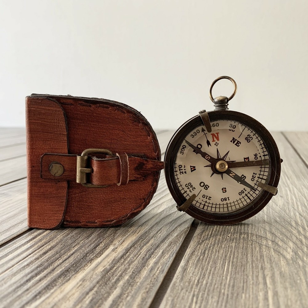 Solid Brass Nautical Pocket Compass Adventure Gift