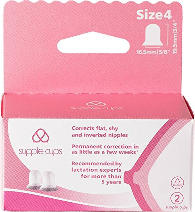 Supple Cups for Flat, Shy and Inverted Nipples Size 4