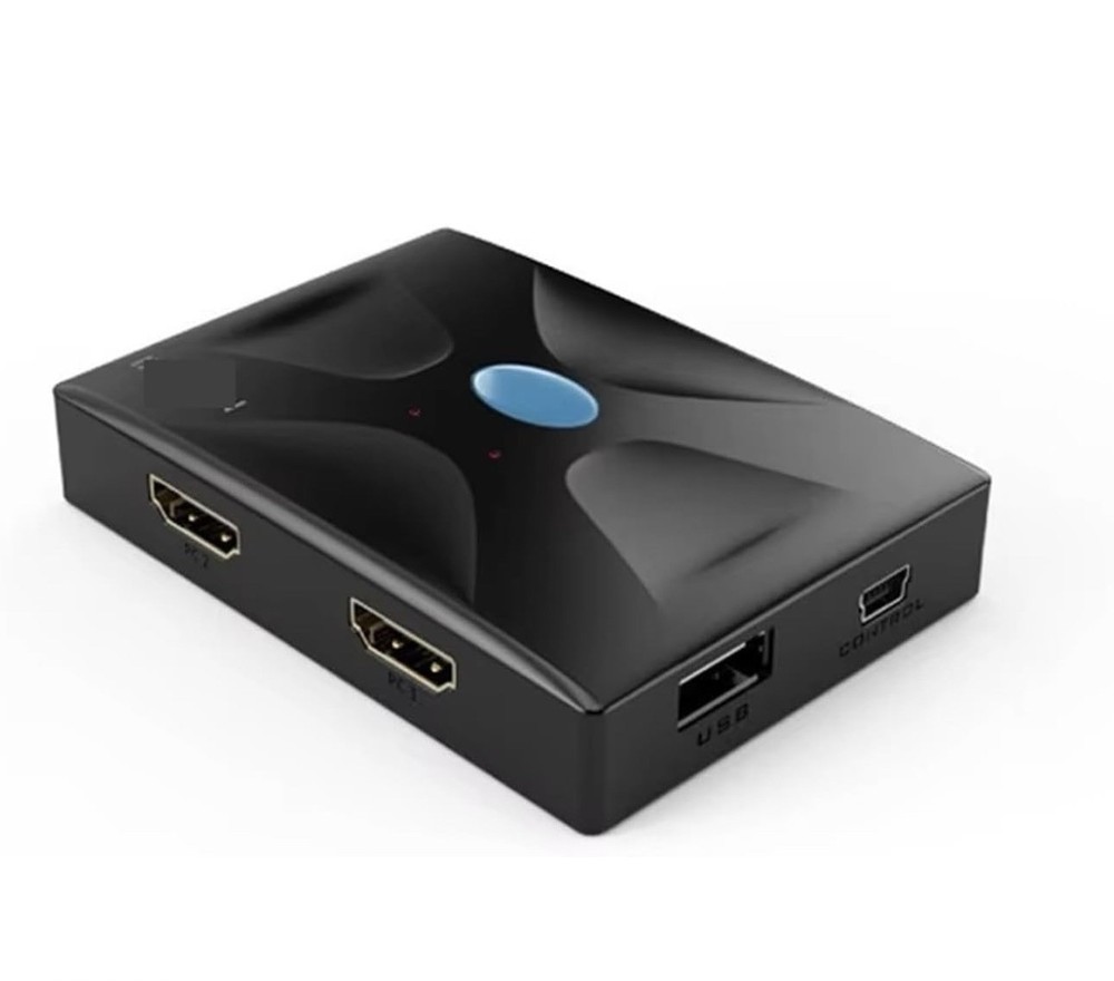 KVM Switch USB HDMI-Compatible Box 2 in 1 Out Mouse Keyboard Display Sharing