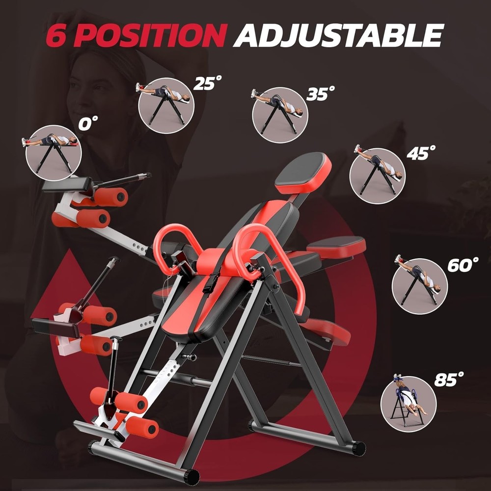 Back Pain Relief Inversion Table 2026 w/ Lumbar Support