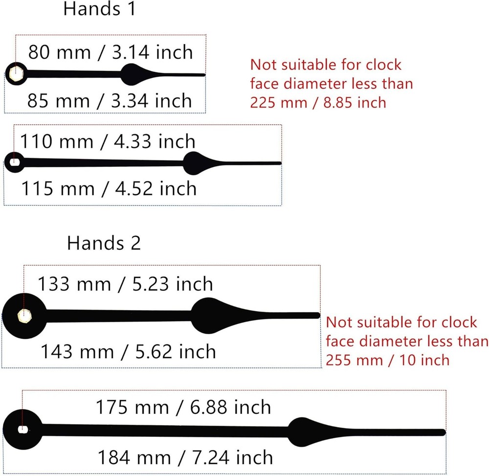 Modern Quartz Clock Movement Kit - Includes 4 Sets of Hands, Battery Powered