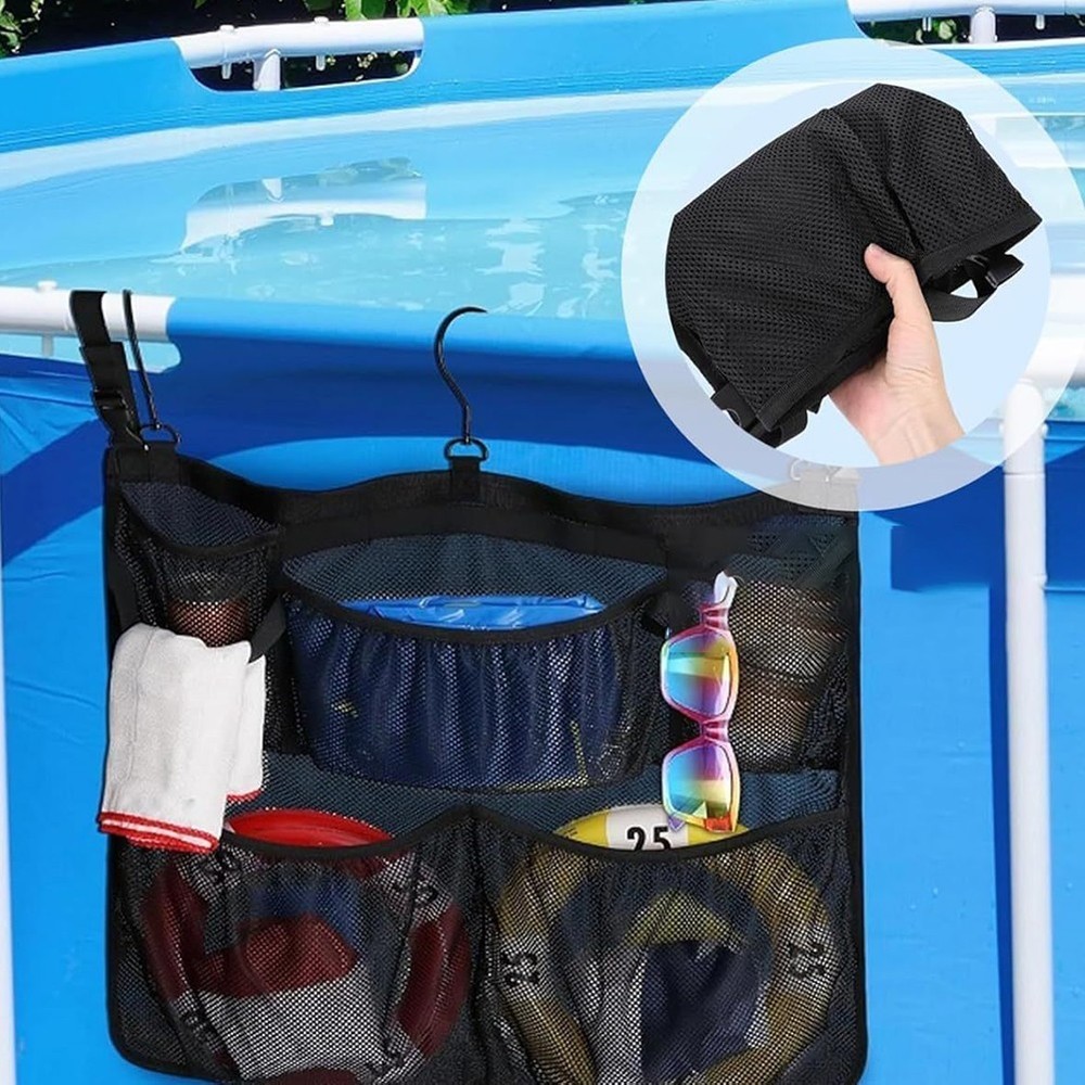 Efficient Pool Storage Bag with Adjustable Hooks for Easy Installation