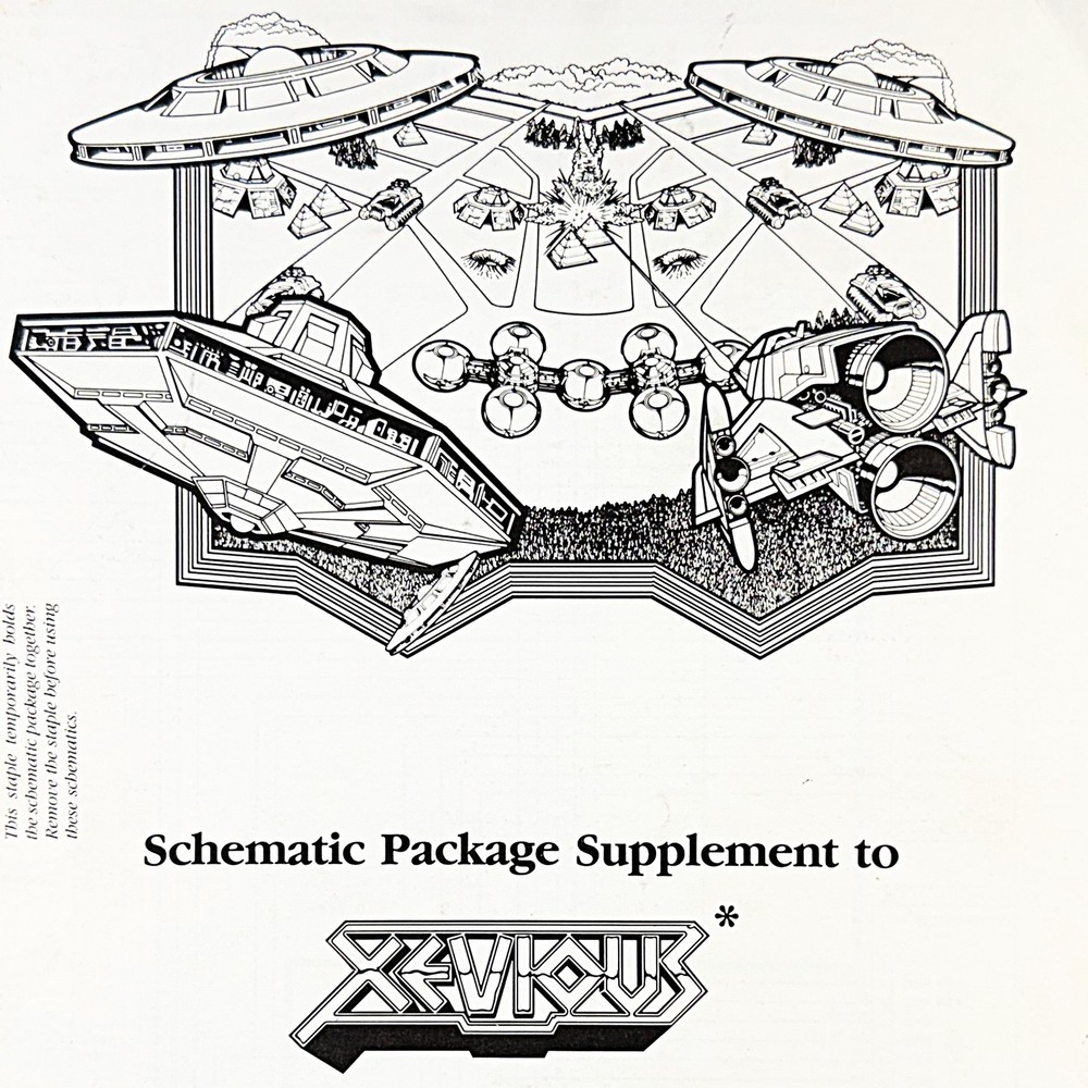Atari Xevious Arcade Video Game Manual Schematics ORIGINAL