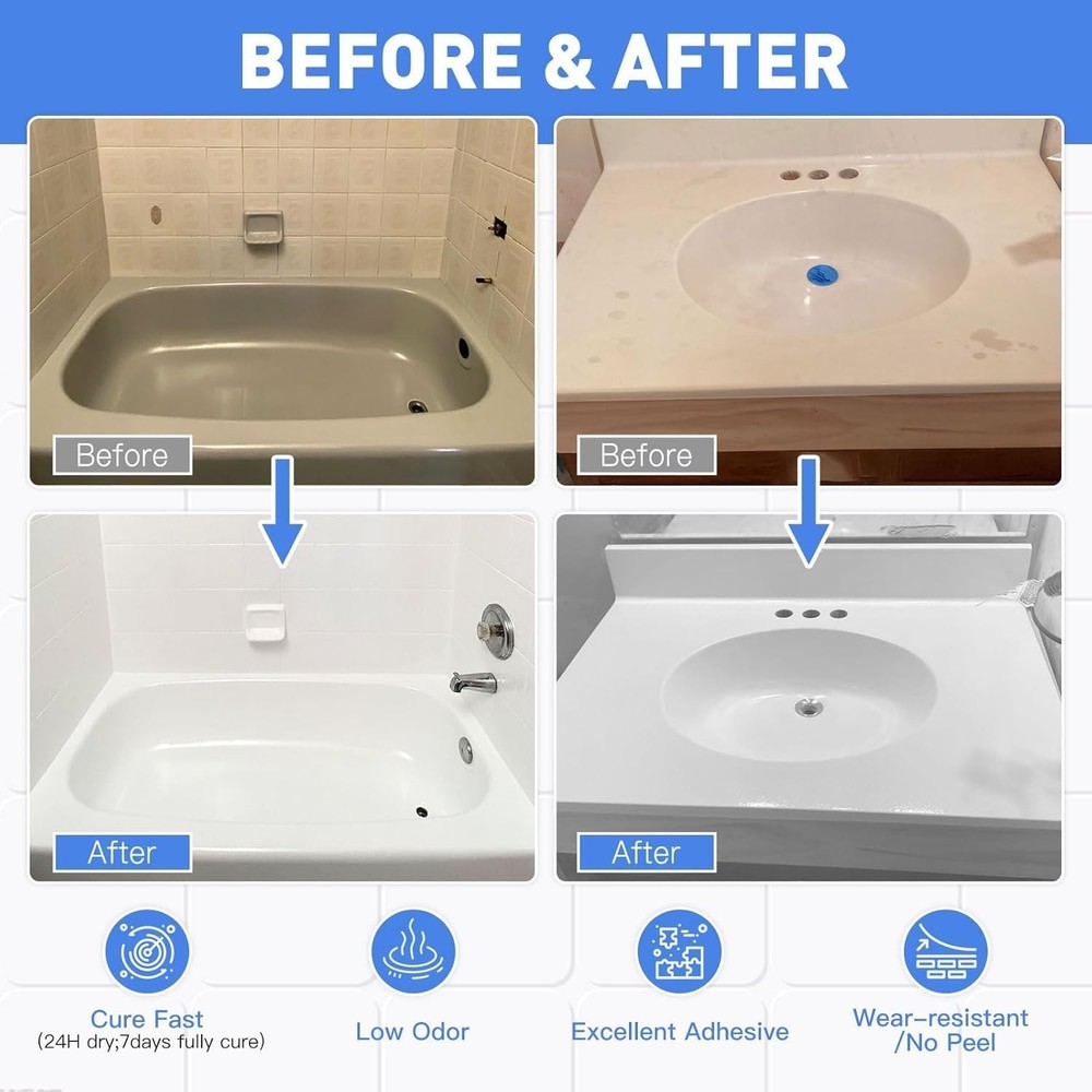 Transform Your Space with Low Odor Water-Based Tile Paint - 16.5oz