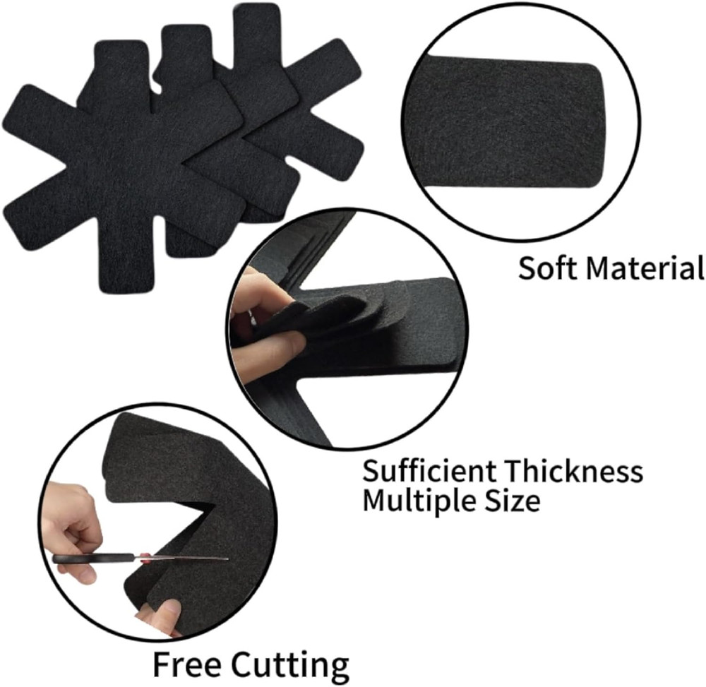 6Pcs Pot and Pan Protectors, 6 Different Sizes Thicker Pan Protectors for Stacki