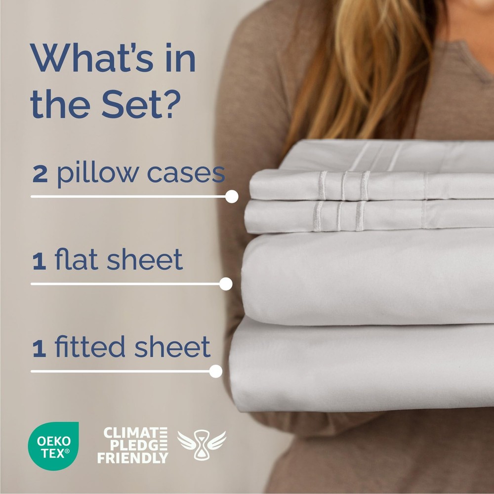 King Size 4 Piece Sheet Set - Comfy Breathable Cooling Bed Sheets Set - Hote...