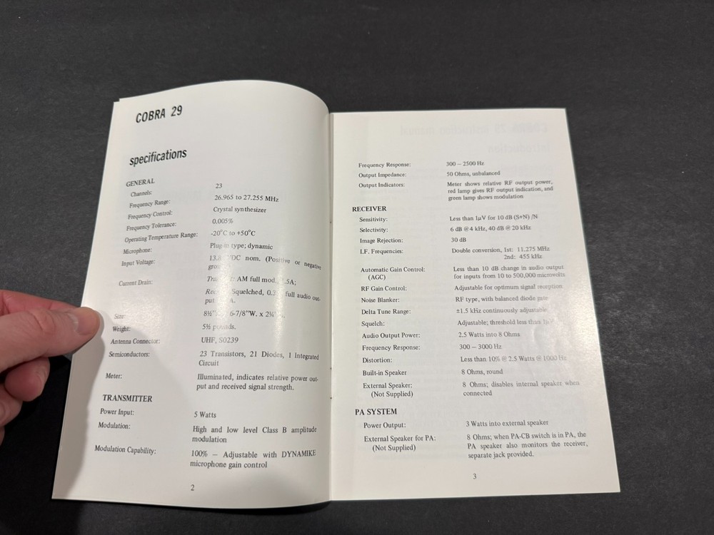 Dynascan Cobra 29 2-Way CB Radio Instructions