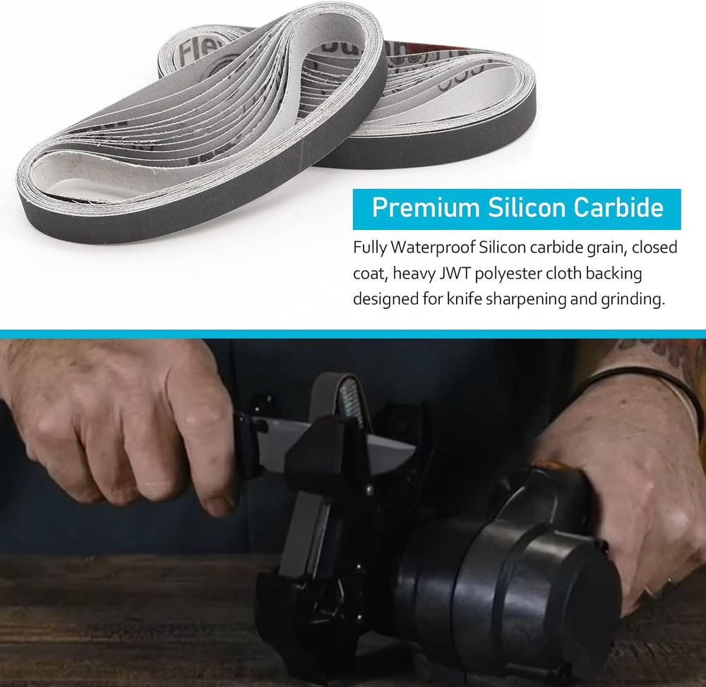 1/2" X 12" Knife Sharpener Replacement Belts Kit, 400 Medium Grit Sanding Belts