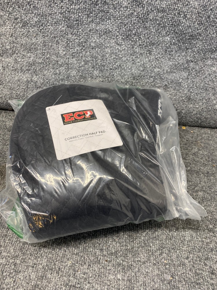ECP Equine Adjustable Memory Foam Half Saddle Pad Shock Absorbing Black Riding