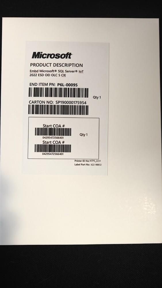 Microsoft SQL Server 2022 Standard - 16 Core - 5 User CALs - DVD