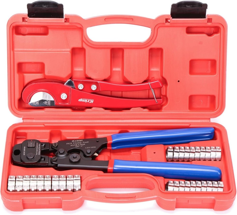 Durable Ergonomic PEX Crimper & Removable Clamp Tool - Ideal for Any PEX Project
